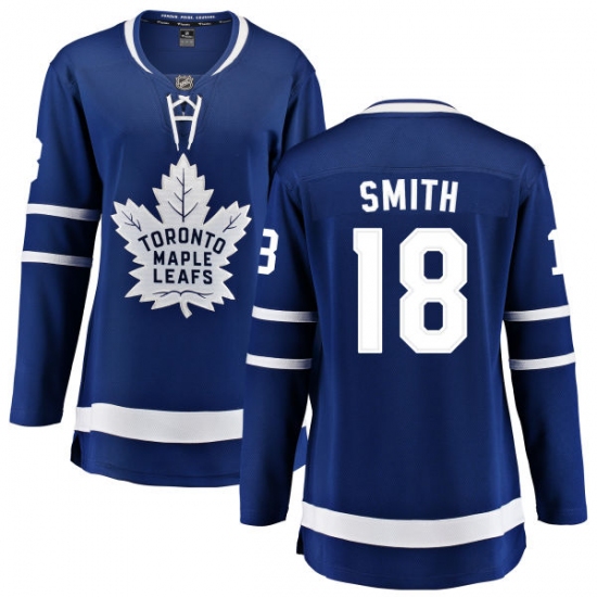 Women's Toronto Maple Leafs #18 Ben Smith Fanatics Branded Royal Blue Home Breakaway NHL Jersey - Ujersey