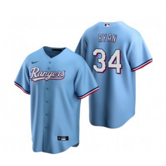 Men's Texas Rangers #34 Nolan Ryan Blue Cooperstown Collection Cool Base Stitched Nike Jersey - Ujersey