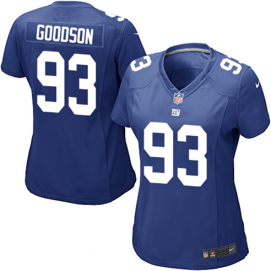 Women's Nike New York Giants #93 B.J. Goodson Game Royal Blue Team Color NFL Jersey - Ujersey