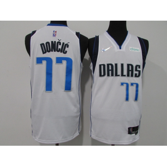 Men's Dallas Mavericks #77 Luka Doncic 75th Anniversary Diamond White 2021 Stitched Jersey - Ujersey