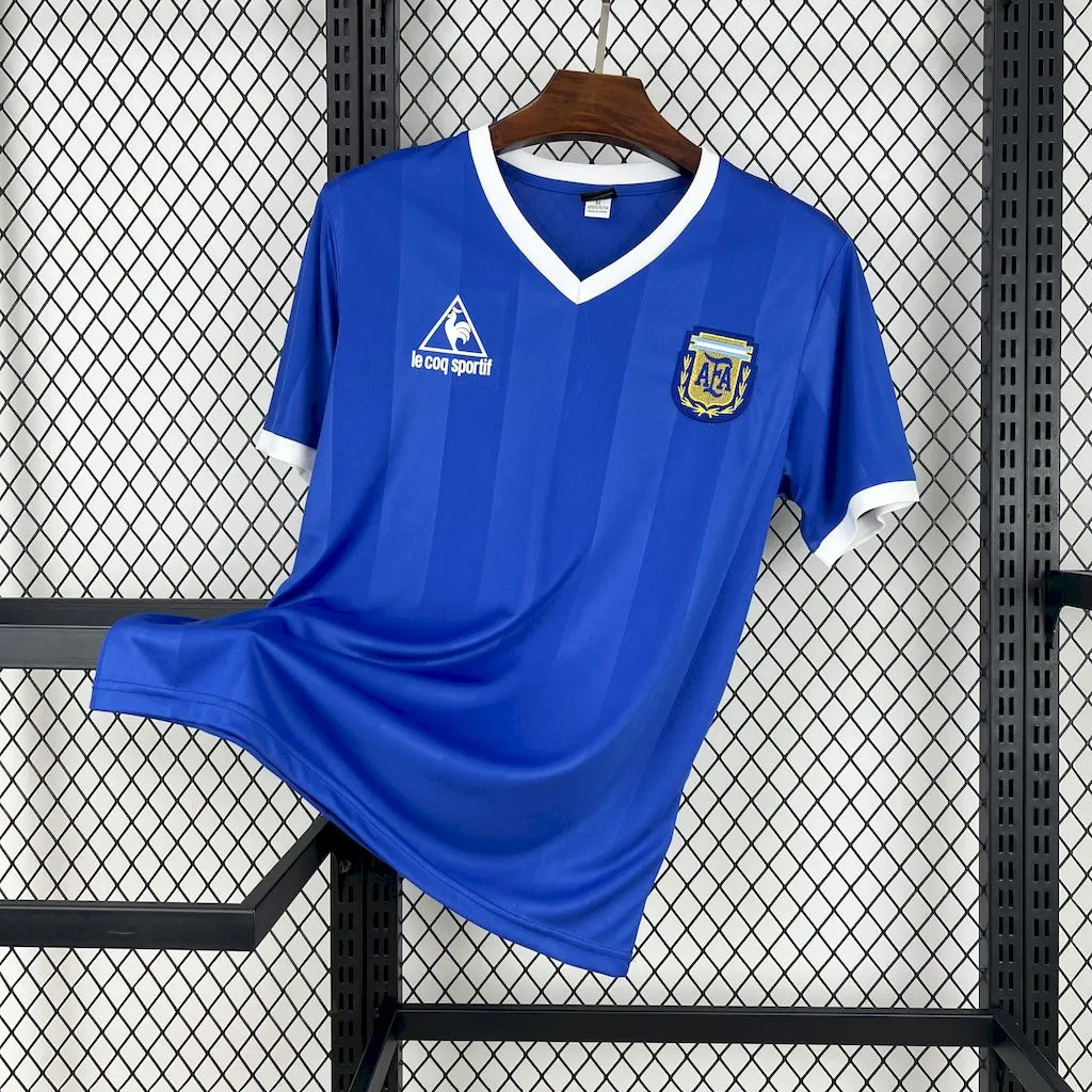 Argentina Retro Jersey Custom Away Football Jersey 1986 - Ujersey