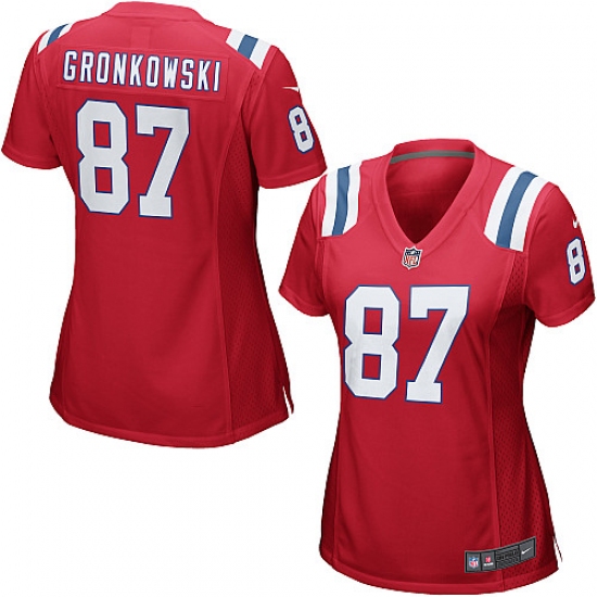 Women's Nike New England Patriots #87 Rob Gronkowski Game Red Alternate NFL Jersey - Ujersey