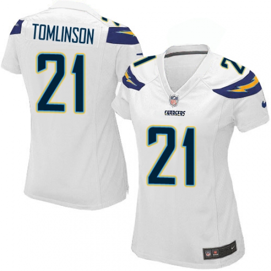 Women's Nike Los Angeles Chargers #21 LaDainian Tomlinson Game White NFL Jersey - Ujersey