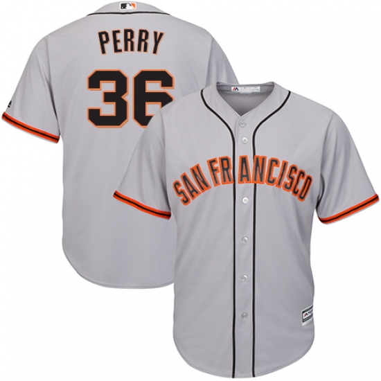 Men's Majestic San Francisco Giants #36 Gaylord Perry Replica Grey Road Cool Base MLB Jersey - Ujersey