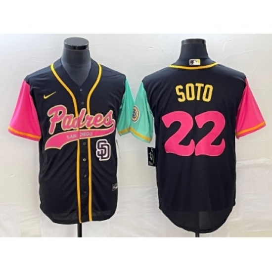 Men's San Diego Padres #22 Juan Soto Black NEW 2023 City Connect Cool Base Stitched Jersey - Ujersey