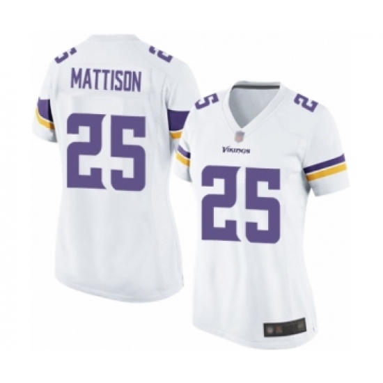Women's Minnesota Vikings #25 Alexander Mattison Game White Football Jersey - Ujersey