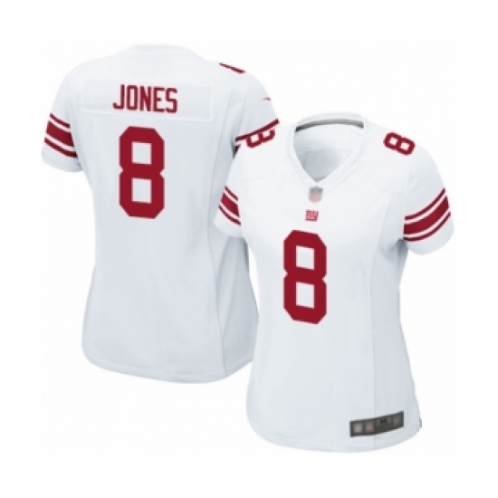 Women's New York Giants #8 Daniel Jones Game White Football Jersey - Ujersey