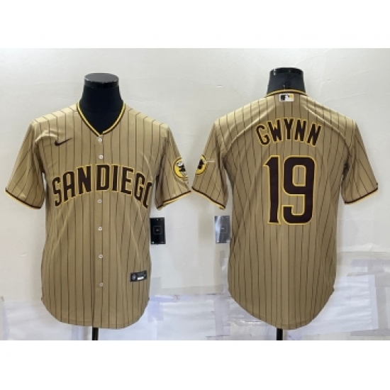 Men's San Diego Padres #19 Tony Gwynn Gray Stitched MLB Cool Base Nike Jersey - Ujersey