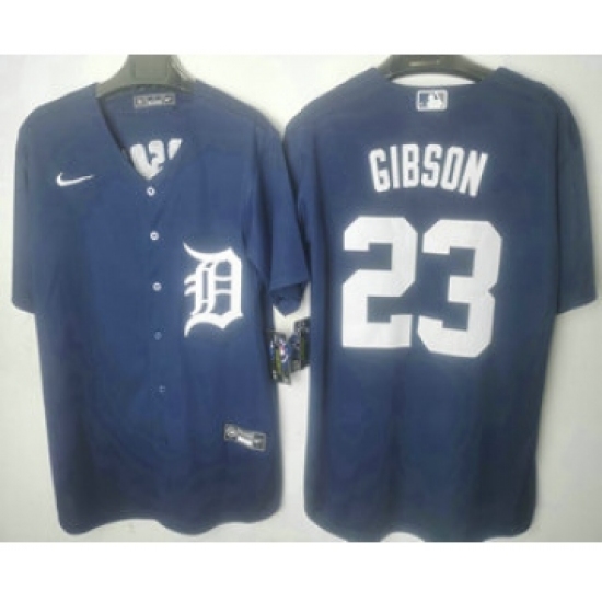 Men's Detroit Tigers #23 Kirk Gibson Navy Blue Stitched Cool Base Jersey - Ujersey