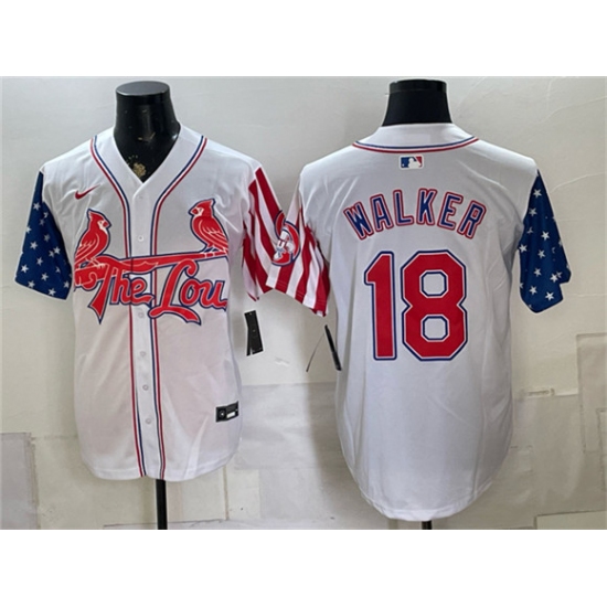Men's St. Louis Cardinals #18 Jordan Walker 2026 White Independence Day Vapor Limited Stitched Baseball Jersey - Ujersey