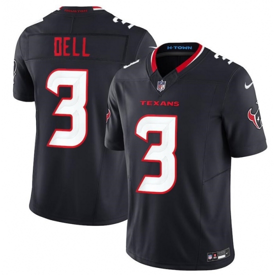 Men's Houston Texans #3 Tank Dell Navy 2024 Vapor F.U.S.E. Limited Football Stitched Jersey - Ujersey