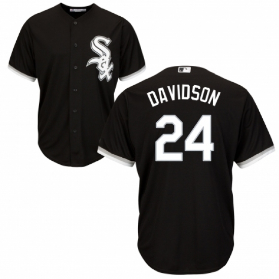 Youth Majestic Chicago White Sox #24 Matt Davidson Replica Black Alternate Home Cool Base MLB Jersey - Ujersey