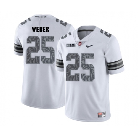 Ohio State Buckeyes 25 Mike Weber White Shadow College Football Jersey - Ujersey