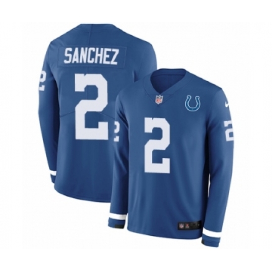 Youth Nike Indianapolis Colts #2 Rigoberto Sanchez Limited Blue Therma Long Sleeve NFL Jersey - Ujersey