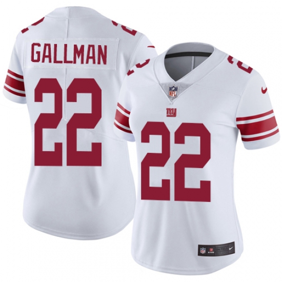 Women's Nike New York Giants #22 Wayne Gallman White Vapor Untouchable Limited Player NFL Jersey - Ujersey
