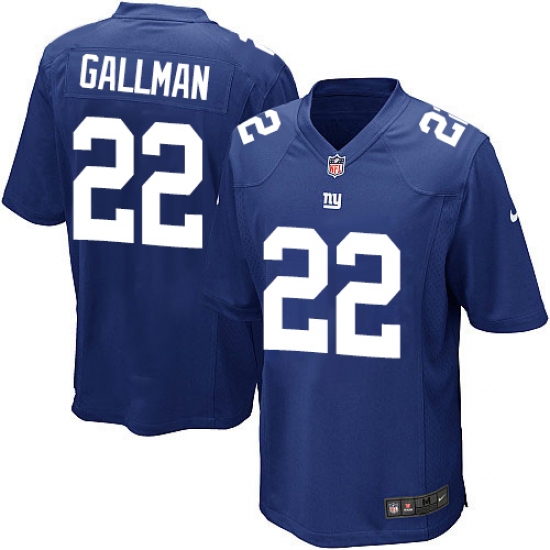 Men's Nike New York Giants #22 Wayne Gallman Game Royal Blue Team Color NFL Jersey - Ujersey