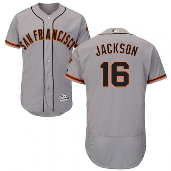 Men's Majestic San Francisco Giants #16 Austin Jackson Grey Road Flex Base Authentic Collection MLB Jersey - Ujersey