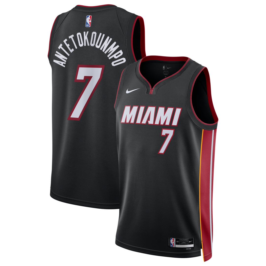 Youth Miami Heat Giannis Antetokounmpo Nike Black Swingman Jersey - Icon Edition - SUjersey01