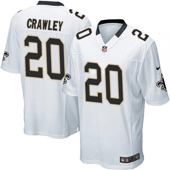 Men's Nike New Orleans Saints #20 Ken Crawley Game White NFL Jersey - Ujersey