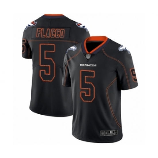 Men's Denver Broncos #5 Joe Flacco Limited Lights Out Black Rush Football Jersey - Ujersey
