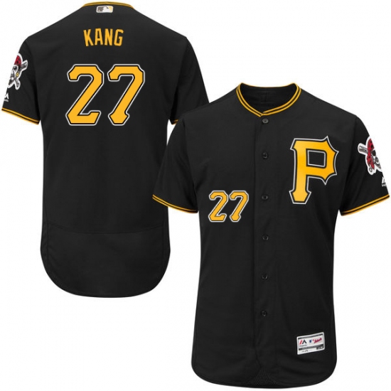 Men's Majestic Pittsburgh Pirates #27 Jung-ho Kang Black Alternate Flex Base Authentic Collection MLB Jersey - Ujersey