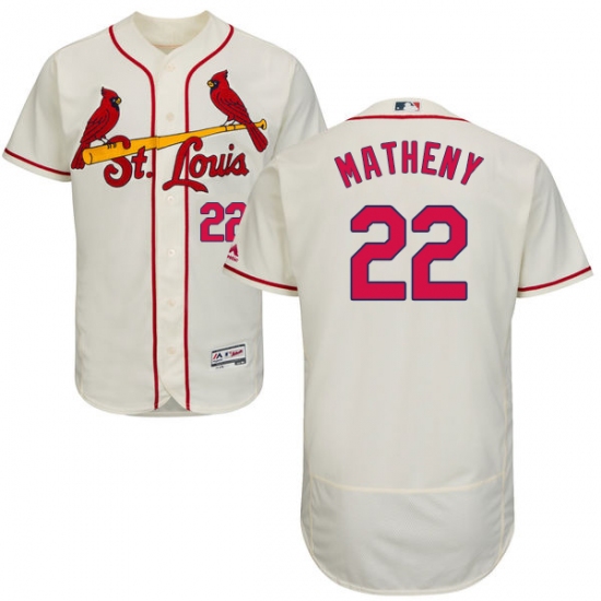 Men's Majestic St. Louis Cardinals #22 Mike Matheny Cream Alternate Flex Base Authentic Collection MLB Jersey - Ujersey
