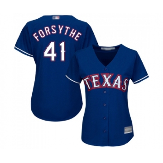 Women's Texas Rangers #41 Logan Forsythe Replica Royal Blue Alternate 2 Cool Base Baseball Jersey - Ujersey