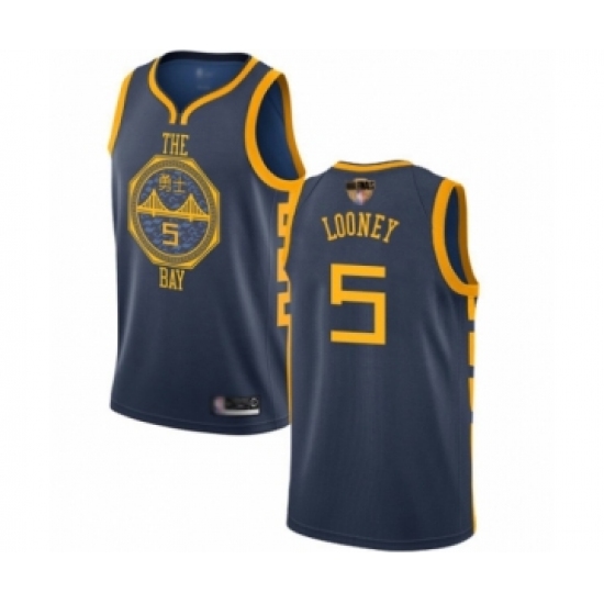 Men's Golden State Warriors #5 Kevon Looney Swingman Navy Blue Basketball 2019 Basketball Finals Bound Jersey - City Edition - Ujersey