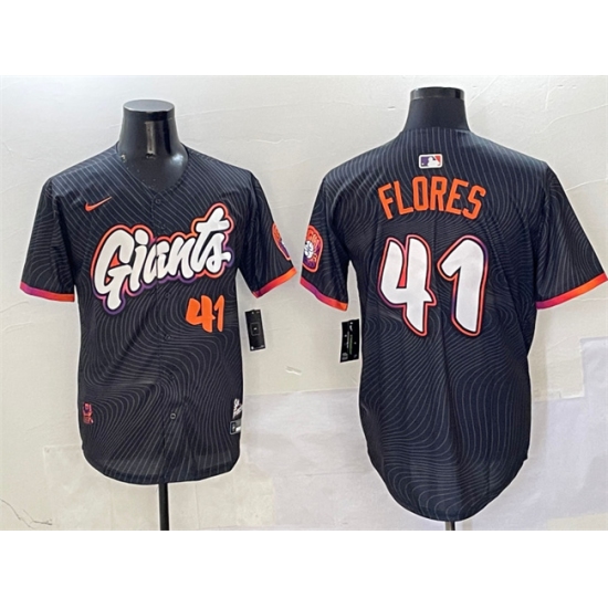 Men's San Francisco Giants #41 Wilmer Flores Anthracite 2025 City Connect Limited Stitched Baseball Jersey - Ujersey