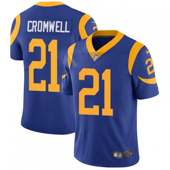 Men's Nike Los Angeles Rams #21 Nolan Cromwell Royal Blue Alternate Vapor Untouchable Limited Player NFL Jersey - Ujersey