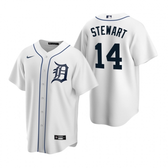 Men's Nike Detroit Tigers #14 Christin Stewart White Home Stitched Baseball Jersey - Ujersey