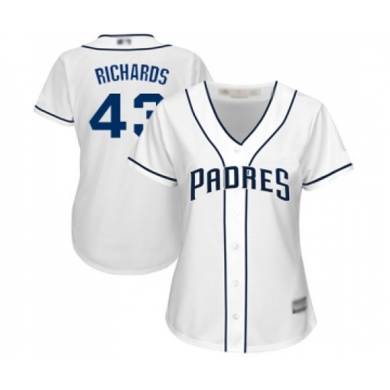 Women's San Diego Padres #43 Garrett Richards Replica White Home Cool Base Baseball Jersey - Ujersey