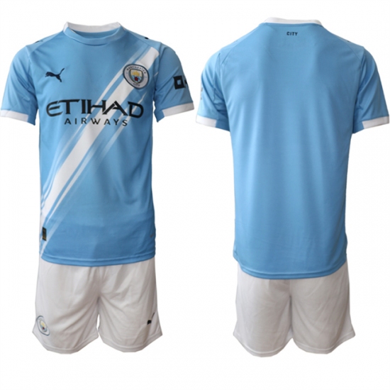 Men's Manchester City Custom 2025 Light Blue Home Soccer Jersey Suit - Ujersey