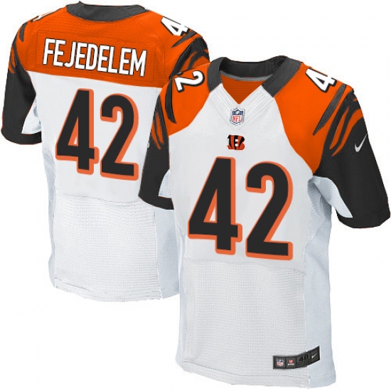 Men's Nike Cincinnati Bengals #42 Clayton Fejedelem Elite White NFL Jersey - Ujersey