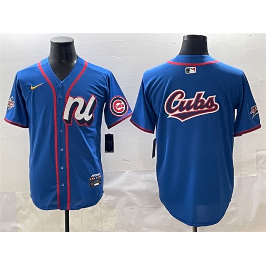 Men's National League Chicago Cubs Team Big Logo Blue 2025 All-Star Edition Limited Stitched Baseball Jersey
