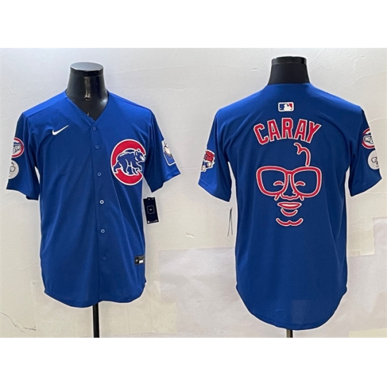 Men's Chicago Cubs Royal Harry Caray 'Holy Cow' Limited Stitched Baseball Jersey