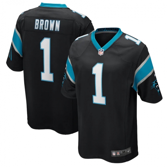 Men's Carolina Panthers #1 Derrick Brown Nike Black 2020 NFL Draft First Round Pick Game Jersey.webp - Ujersey