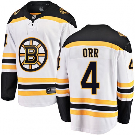 Youth Boston Bruins #4 Bobby Orr Authentic White Away Fanatics Branded Breakaway NHL Jersey - Ujersey