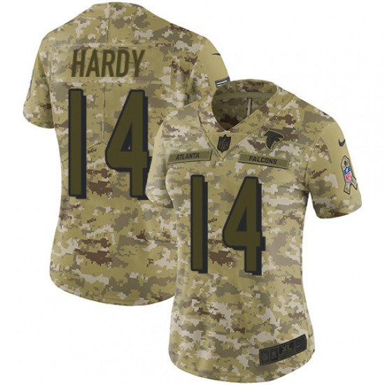 Women's Nike Atlanta Falcons #14 Justin Hardy Limited Camo 2018 Salute to Service NFL Jersey - Ujersey