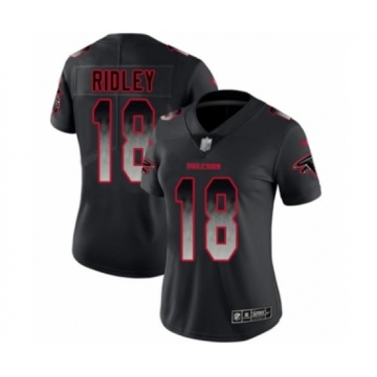 Women's Atlanta Falcons #18 Calvin Ridley Limited Black Smoke Fashion Football Jersey - Ujersey
