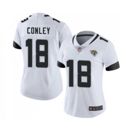 Women's Jacksonville Jaguars #18 Chris Conley White Vapor Untouchable Limited Player Football Jersey - Ujersey