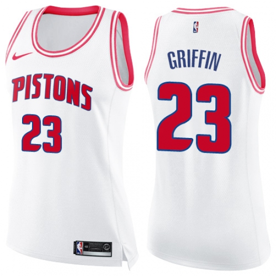 Women's Nike Detroit Pistons #23 Blake Griffin Swingman White/Pink Fashion NBA Jersey - Ujersey