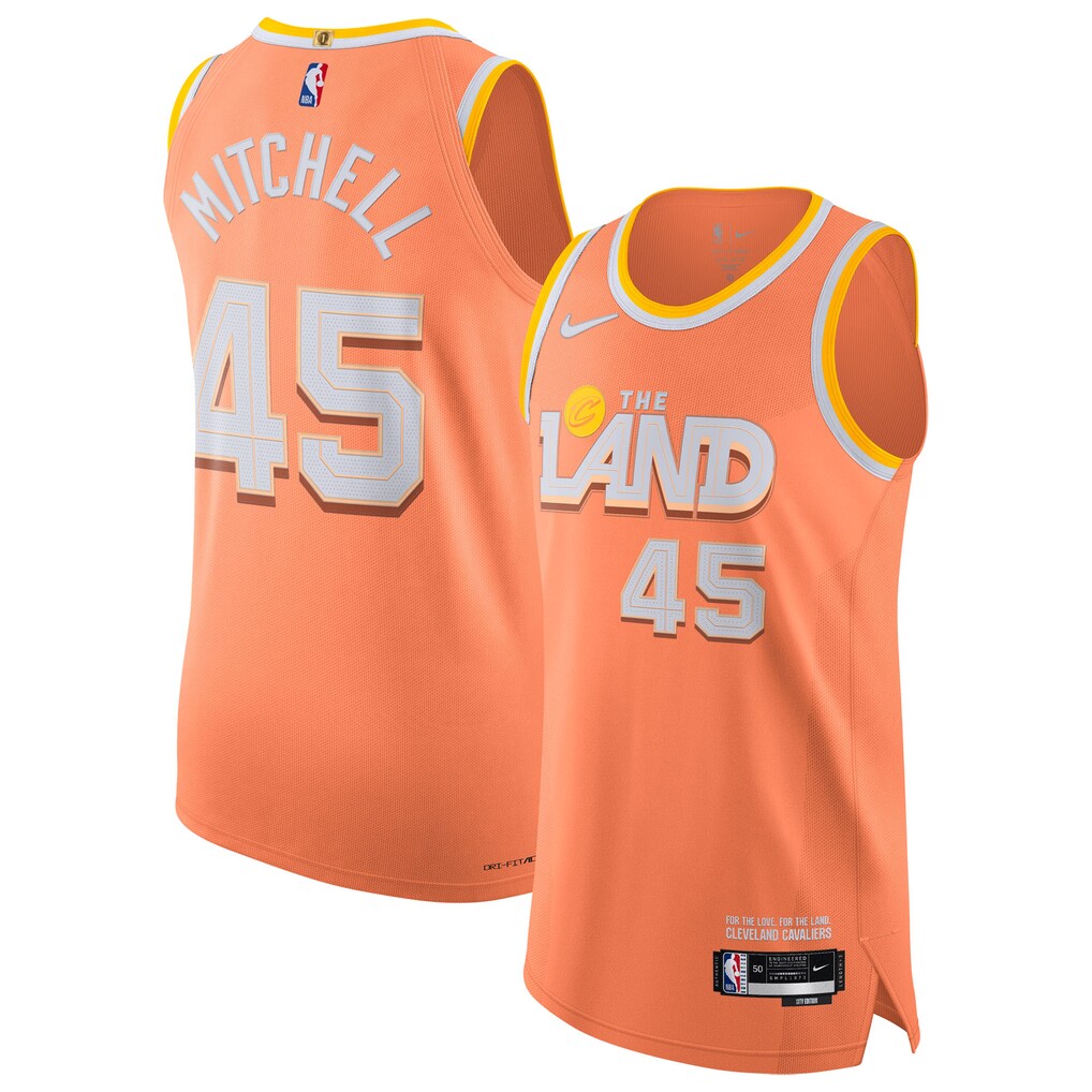 Unisex Cleveland Cavaliers Donovan Mitchell Nike Orange 2025/26 Authentic Jersey - City Edition
