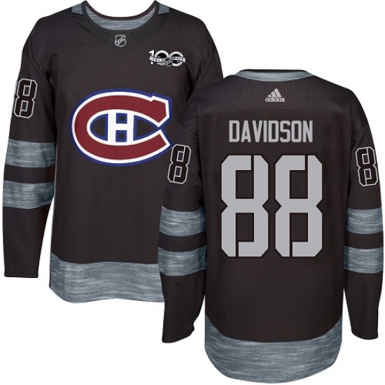 Men's Adidas Montreal Canadiens #88 Brandon Davidson Authentic Black 1917-2017 100th Anniversary NHL Jersey - Ujersey