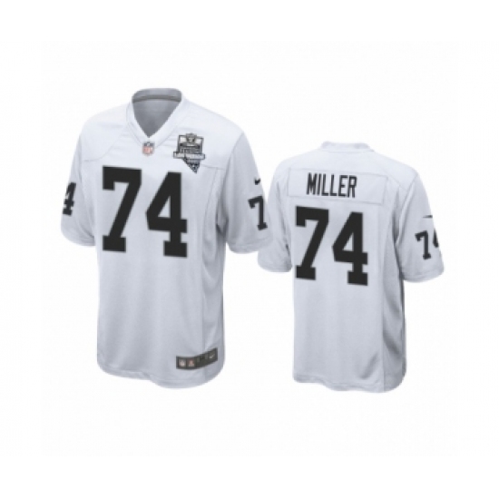 Men's Oakland Raiders #74 Kolton Miller White 2020 Inaugural Season Game Jersey