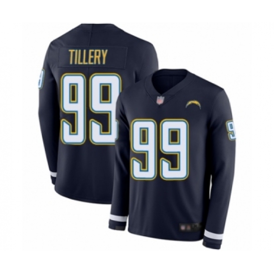 Youth Los Angeles Chargers #99 Jerry Tillery Limited Navy Blue Therma Long Sleeve Football Jersey - Ujersey