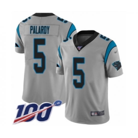 Men's Carolina Panthers #5 Michael Palardy Silver Inverted Legend Limited 100th Season Football Jersey - Ujersey