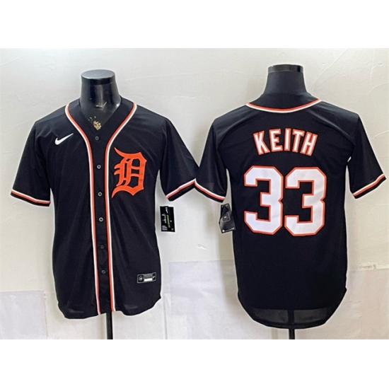 Men's Detroit Tigers #33 Colt Keith 2026 Fashion Replica Black Out Stitched Baseball Jersey - Ujersey
