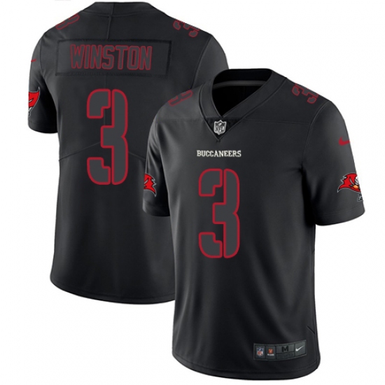 Men's Nike Tampa Bay Buccaneers #3 Jameis Winston Limited Black Rush Impact NFL Jersey - Ujersey