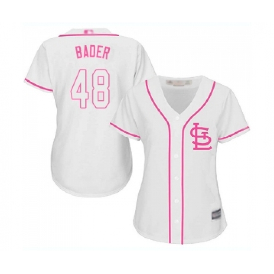 Women's St. Louis Cardinals #48 Harrison Bader Replica White Fashion Cool Base Baseball Jersey